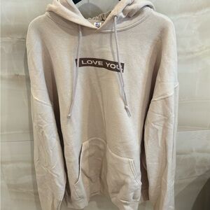 Hoodie with 'Love You' Print